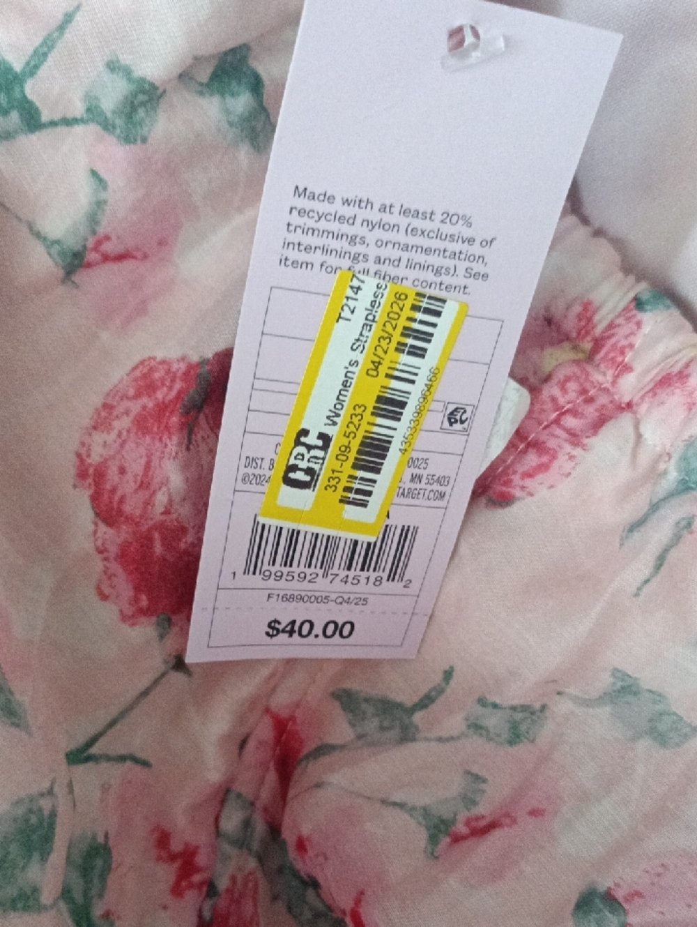 Wild Fable Strapless Pink Floral Maxi Dress Corset L - Picture 5 of 7